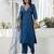 Teal premium designer festive wear readymade suit