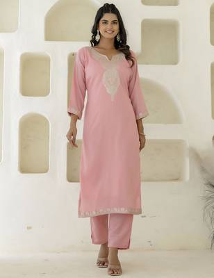 Pink premium designer festive wear readymade suit 3