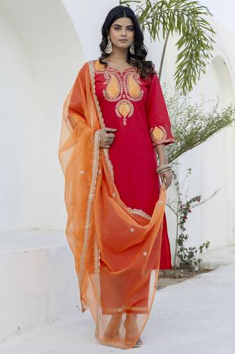 Pink premium designer festive wear readymade suit
