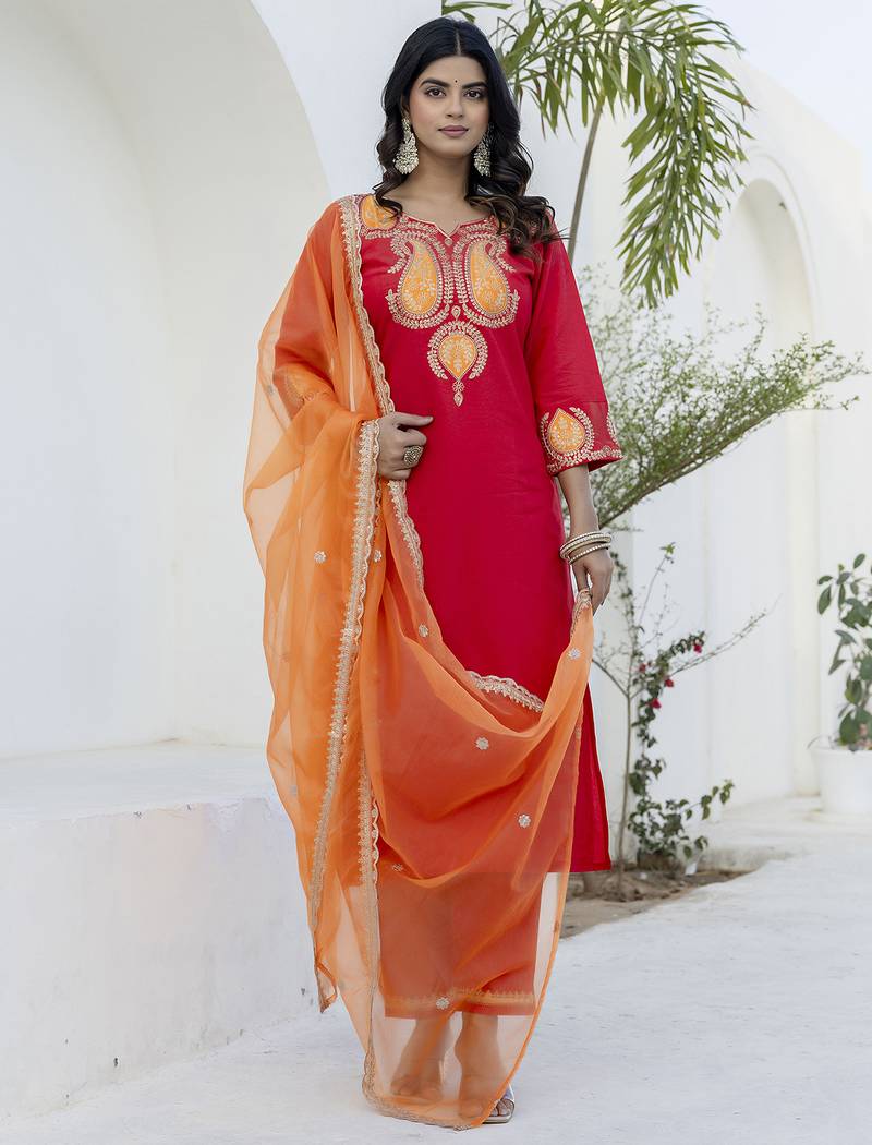 Pink premium designer festive wear readymade suit