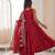 red silk blend  readymade anarkali suit with embroidery & sequence work