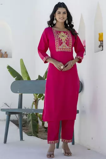 Pink premium designer festive wear readymade suit
