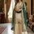 white&d green silk blend  readymade suit with embroidery & sequence work