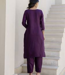 Purple premium designer festive wear readymade suit