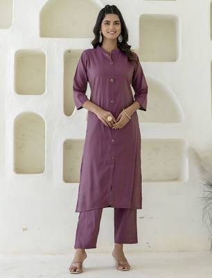 Purple premium designer festive wear readymade suit 3
