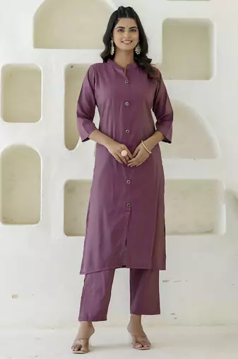 Purple premium designer festive wear readymade suit