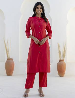 Rani-pink premium designer festive wear readymade suit 3