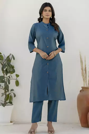 Teal premium designer festive wear readymade suit