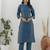 Teal premium designer festive wear readymade suit