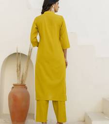 Yellow premium designer festive wear readymade suit