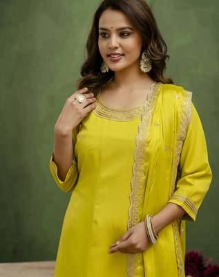 Lemon premium designer festive wear readymade suit 2