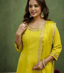 Lemon premium designer festive wear readymade suit