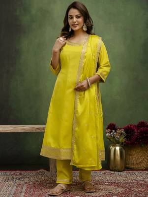 Lemon premium designer festive wear readymade suit 1