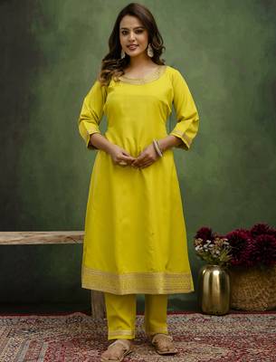 Lemon premium designer festive wear readymade suit 3