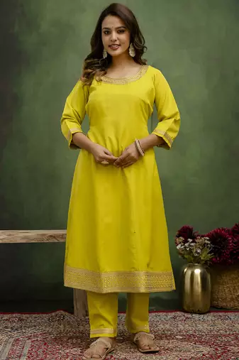 Lemon premium designer festive wear readymade suit