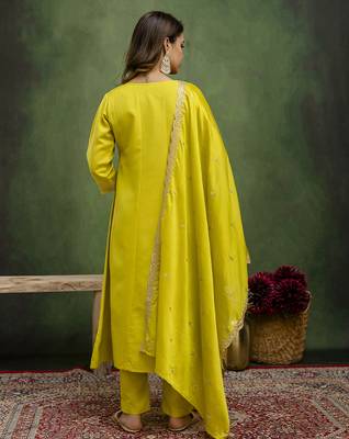 Lemon premium designer festive wear readymade suit 4