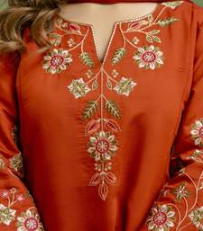 Mustard premium designer festive wear readymade suit