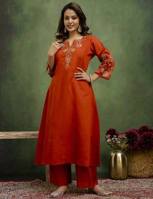 Mustard premium designer festive wear readymade suit 3
