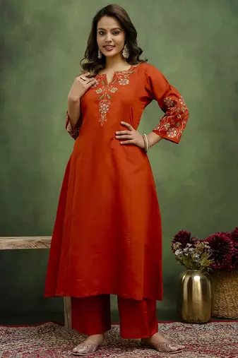 Mustard premium designer festive wear readymade suit