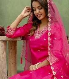Pink premium designer festive wear readymade suit