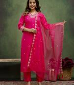 Pink premium designer festive wear readymade suit