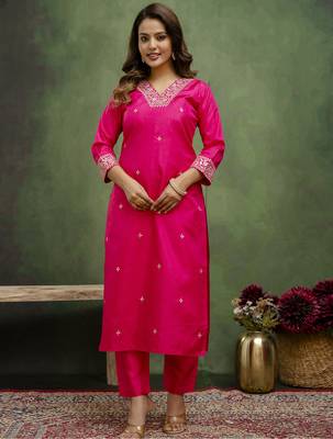 Pink premium designer festive wear readymade suit 3