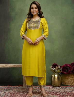 Lemon premium designer festive wear readymade suit 2