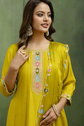 Lemon premium designer festive wear readymade suit
