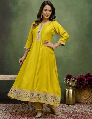 Lemon premium designer festive wear readymade suit 3