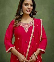 Dark-rani-pink premium designer festive wear readymade suit