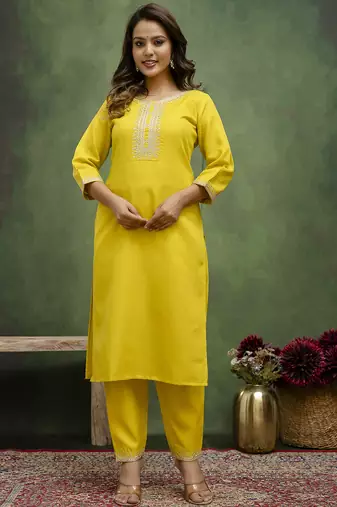 Lemon premium designer festive wear readymade suit