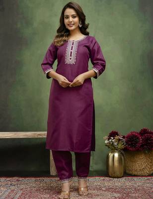 Purple premium designer festive wear readymade suit 3