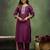 Purple premium designer festive wear readymade suit