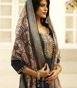 Blue premium designer festive wear readymade suit