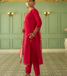 Pink premium designer festive wear readymade suit