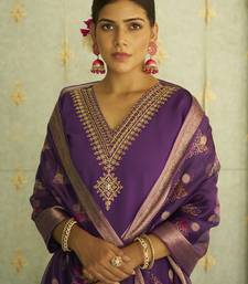 Purple premium designer festive wear readymade suit