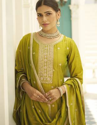 Lemon premium designer festive wear readymade suit 3