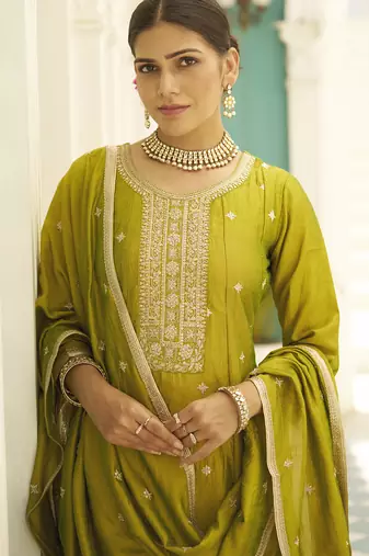 Lemon premium designer festive wear readymade suit