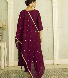Purple premium designer festive wear readymade suit