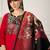 Red premium designer festive wear readymade suit