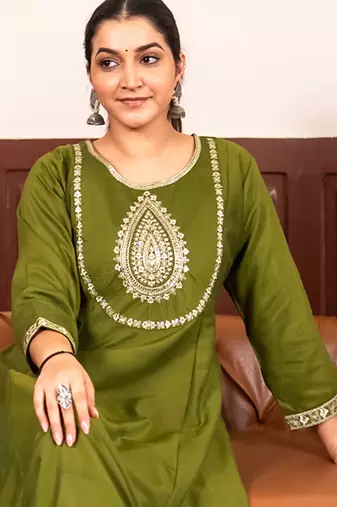 Mehendi premium designer festive wear readymade suit