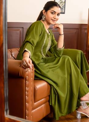 Mehendi premium designer festive wear readymade suit 3