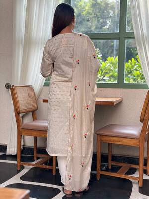 White premium designer festive wear readymade suit 4