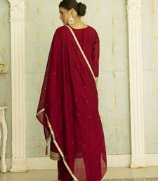 Maroon premium designer festive wear readymade suit