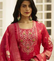 Pink premium designer festive wear readymade suit