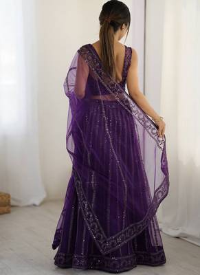 Purple Net Lehenga Choli 2