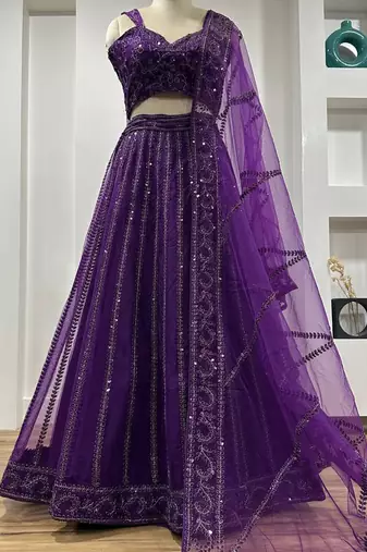 Purple Net Lehenga Choli