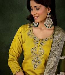 Lemon premium designer festive wear readymade suit