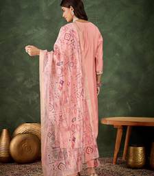 Pink premium designer festive wear readymade suit