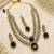 Double Layer Green Kundan Bridal Necklace earring maangtikka Jewellery Set